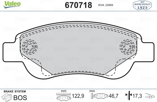 Valeo 670718 - Jarrupala, levyjarru inparts.fi