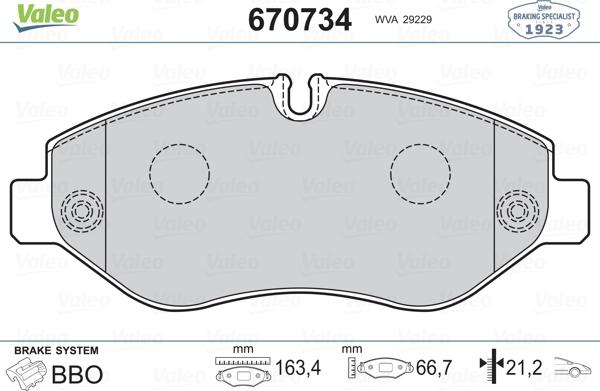 Valeo 670734 - Jarrupala, levyjarru inparts.fi