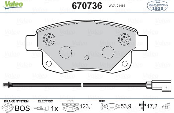 Valeo 670736 - Jarrupala, levyjarru inparts.fi