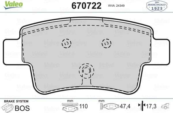 Valeo 670722 - Jarrupala, levyjarru inparts.fi