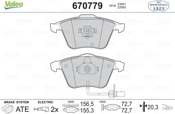 Valeo 670779 - Jarrupala, levyjarru inparts.fi