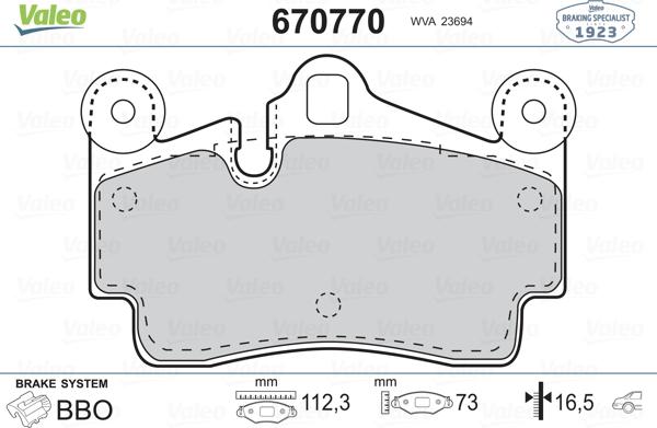 Valeo 670770 - Jarrupala, levyjarru inparts.fi