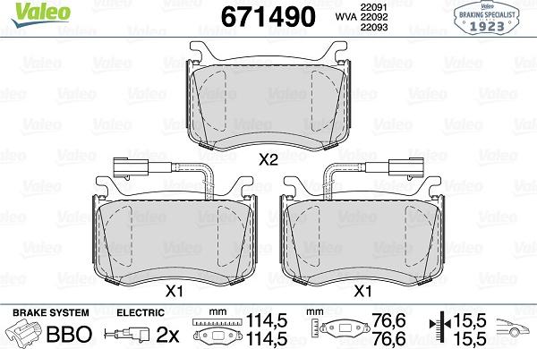 Valeo 671490 - Jarrupala, levyjarru inparts.fi