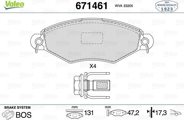 Valeo 671461 - Jarrupala, levyjarru inparts.fi