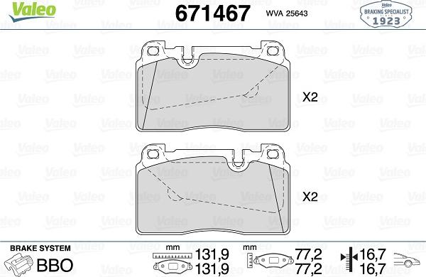 Valeo 671467 - Jarrupala, levyjarru inparts.fi