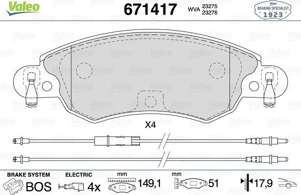 Valeo 671417 - Jarrupala, levyjarru inparts.fi