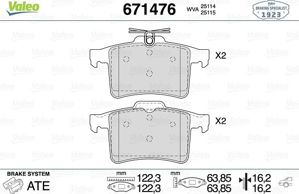 Valeo 671476 - Jarrupala, levyjarru inparts.fi