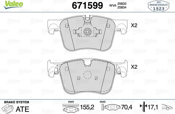 Valeo 671599 - Jarrupala, levyjarru inparts.fi