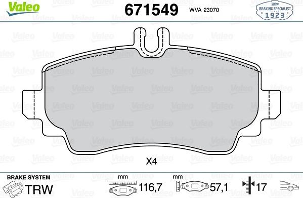 Valeo 671549 - Jarrupala, levyjarru inparts.fi