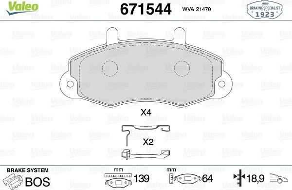 Valeo 671544 - Jarrupala, levyjarru inparts.fi