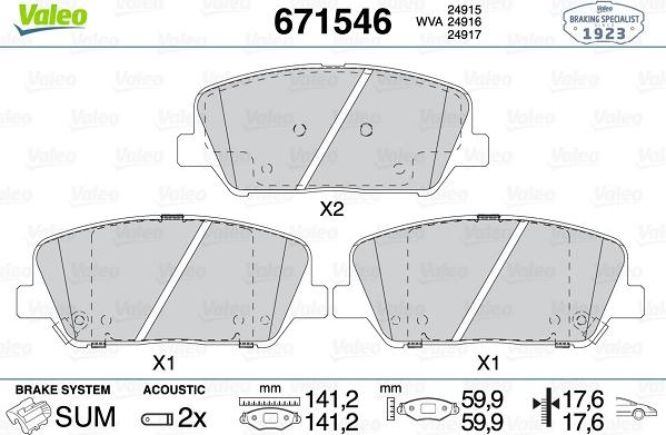 Valeo 671546 - Jarrupala, levyjarru inparts.fi