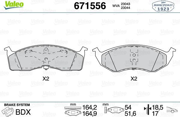 Valeo 671556 - Jarrupala, levyjarru inparts.fi