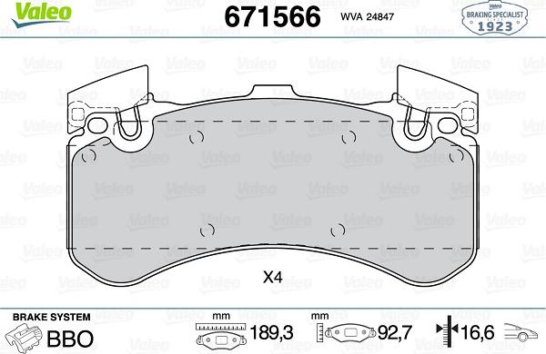 Valeo 671566 - Jarrupala, levyjarru inparts.fi