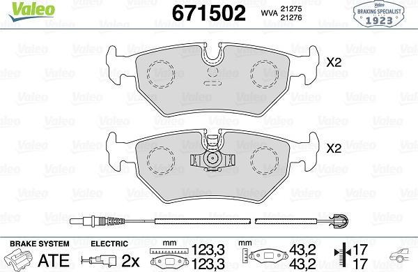 Valeo 671502 - Jarrupala, levyjarru inparts.fi