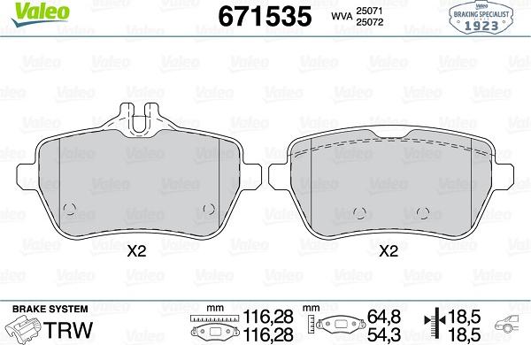 Valeo 671535 - Jarrupala, levyjarru inparts.fi