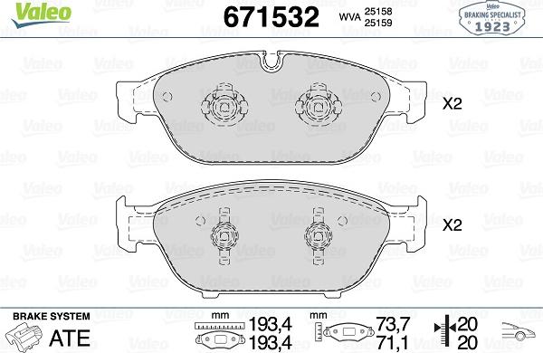 Valeo 671532 - Jarrupala, levyjarru inparts.fi