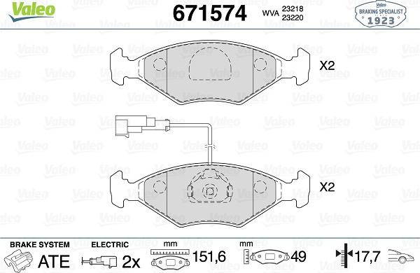 Valeo 671574 - Jarrupala, levyjarru inparts.fi