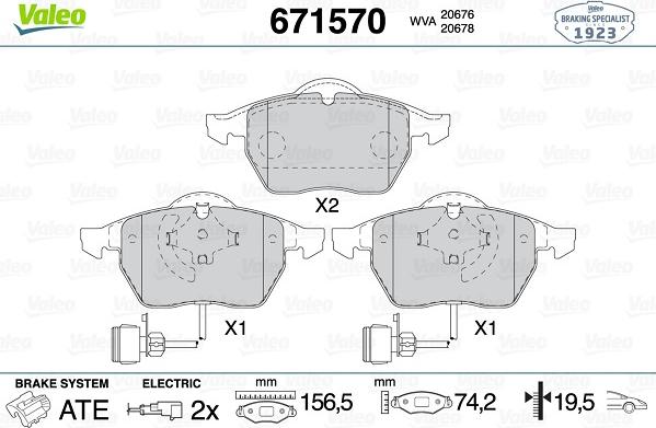 Valeo 671570 - Jarrupala, levyjarru inparts.fi