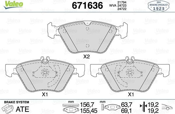 Valeo 671636 - Jarrupala, levyjarru inparts.fi