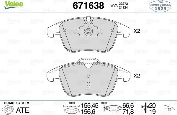 Valeo 671638 - Jarrupala, levyjarru inparts.fi