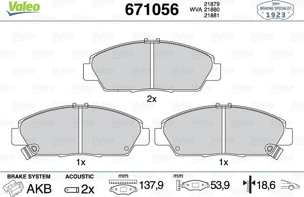 Valeo 671056 - Jarrupala, levyjarru inparts.fi