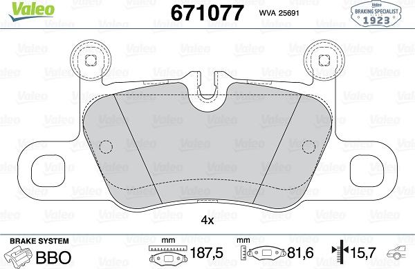 Valeo 671077 - Jarrupala, levyjarru inparts.fi