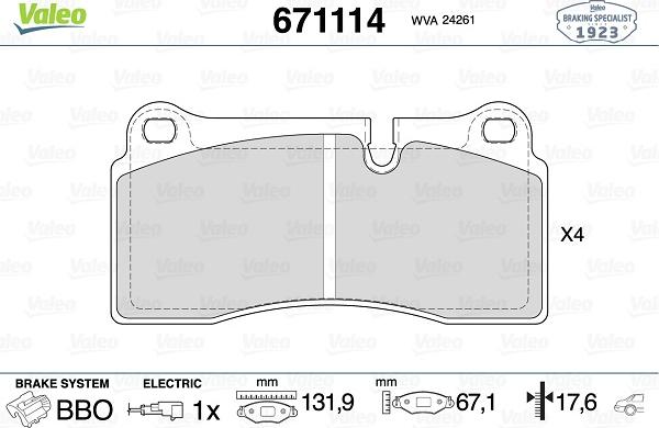 Valeo 671114 - Jarrupala, levyjarru inparts.fi