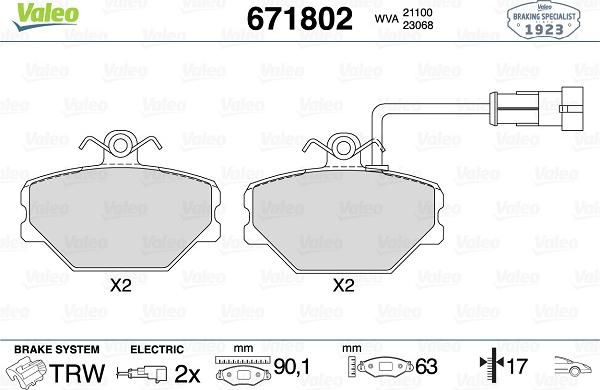 Valeo 671802 - Jarrupala, levyjarru inparts.fi