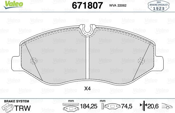 Valeo 671807 - Jarrupala, levyjarru inparts.fi