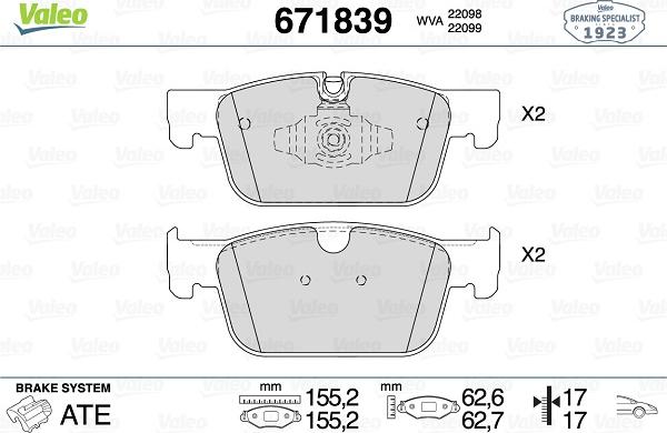 Valeo 671839 - Jarrupala, levyjarru inparts.fi