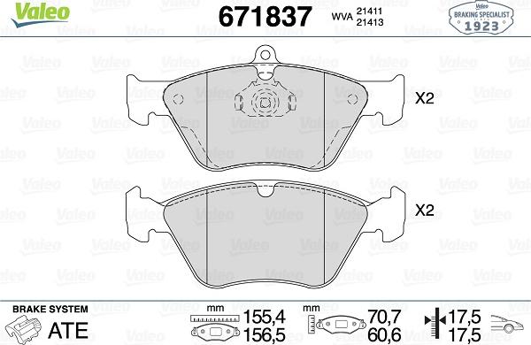 Valeo 671837 - Jarrupala, levyjarru inparts.fi