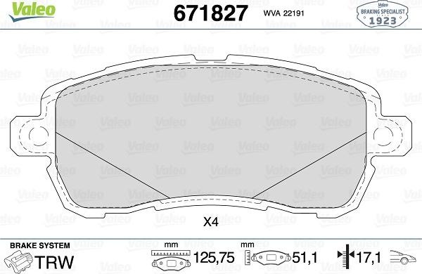 Valeo 671827 - Jarrupala, levyjarru inparts.fi