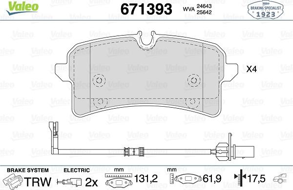 Valeo 671393 - Jarrupala, levyjarru inparts.fi