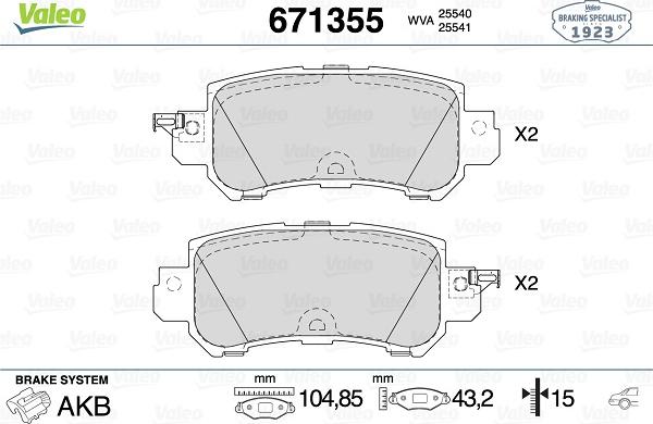 Valeo 671355 - Jarrupala, levyjarru inparts.fi