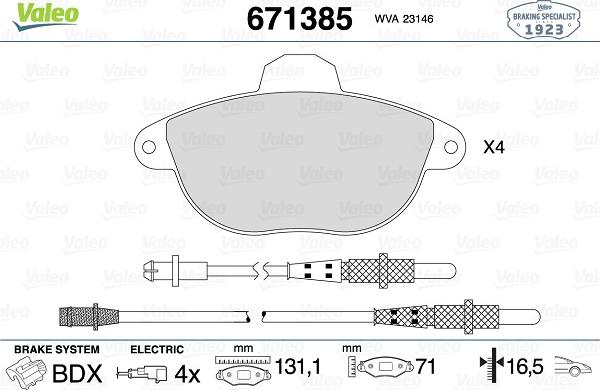 Valeo 671385 - Jarrupala, levyjarru inparts.fi