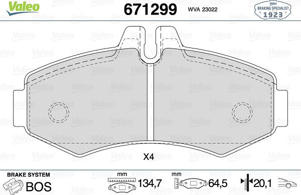 Valeo 671299 - Jarrupala, levyjarru inparts.fi