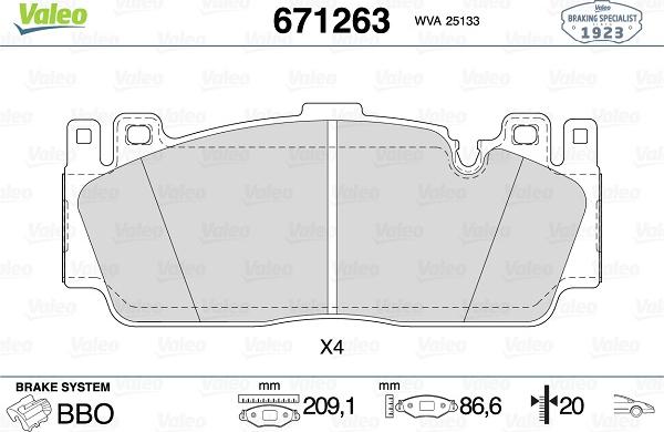 Valeo 671263 - Jarrupala, levyjarru inparts.fi