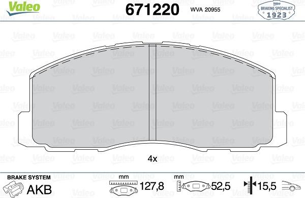 Valeo 671220 - Jarrupala, levyjarru inparts.fi