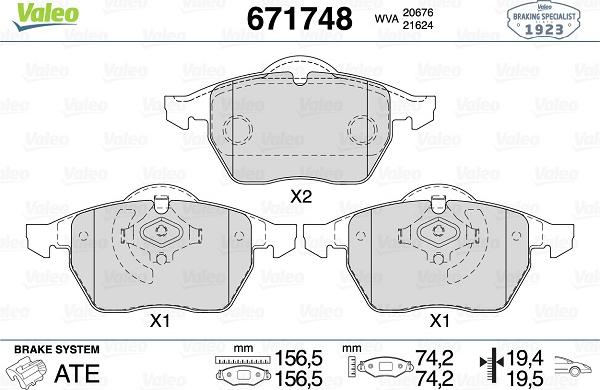 Valeo 671748 - Jarrupala, levyjarru inparts.fi