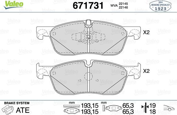 Valeo 671731 - Jarrupala, levyjarru inparts.fi