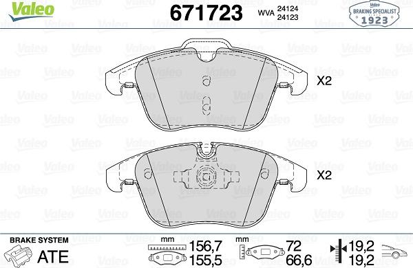 Valeo 671723 - Jarrupala, levyjarru inparts.fi