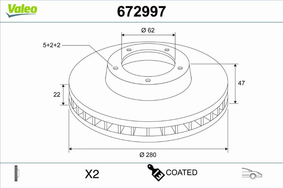 Valeo 672997 - Jarrulevy inparts.fi