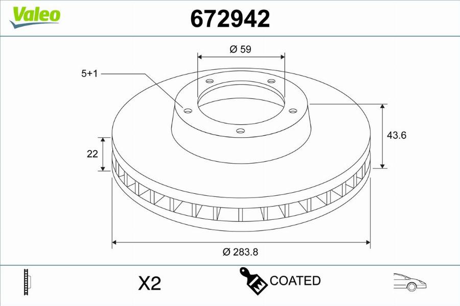 Valeo 672942 - Jarrulevy inparts.fi