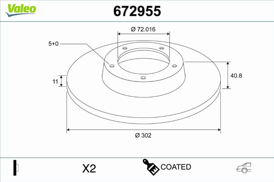 Valeo 672955 - Jarrulevy inparts.fi