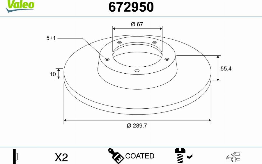 Valeo 672950 - Jarrulevy inparts.fi