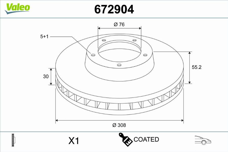 Valeo 672904 - Jarrulevy inparts.fi