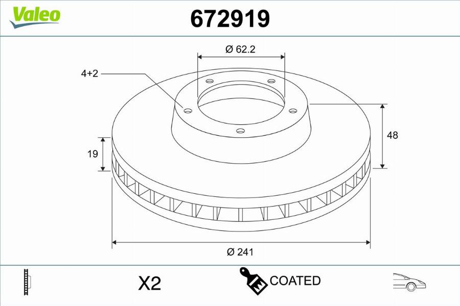 Valeo 672919 - Jarrulevy inparts.fi