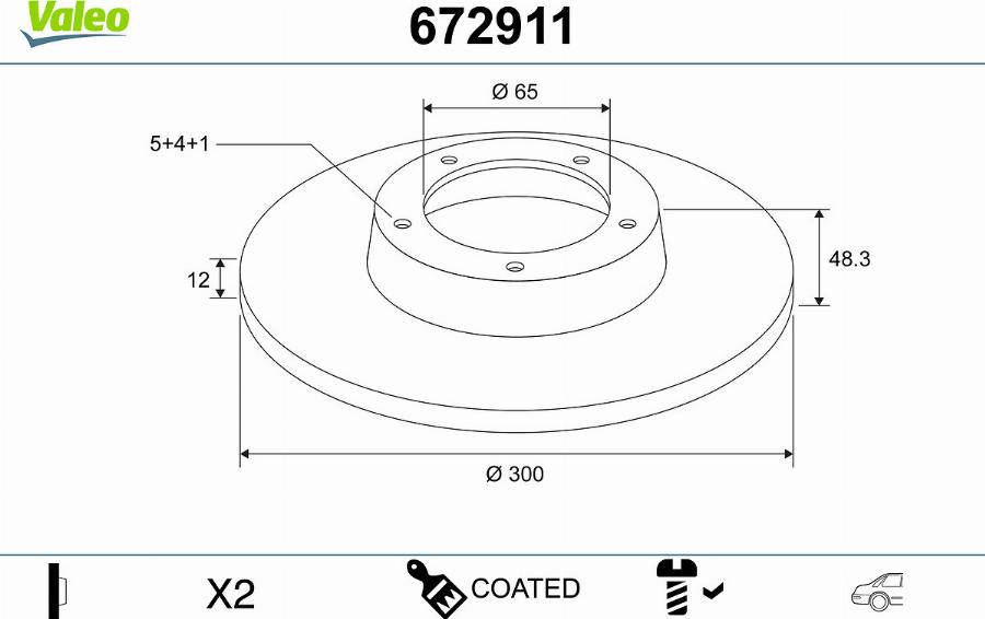 Valeo 672911 - Jarrulevy inparts.fi