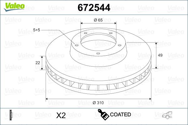 Valeo 672544 - Jarrulevy inparts.fi