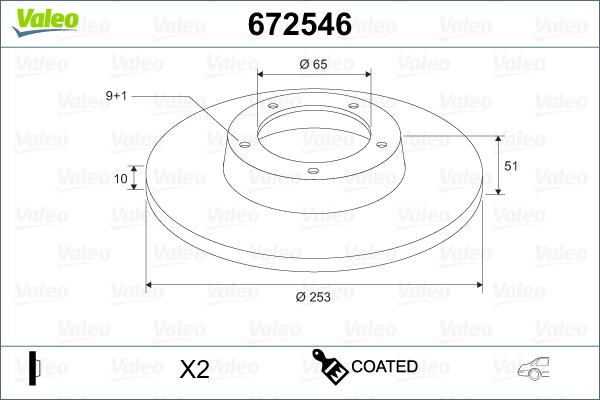 Valeo 672546 - Jarrulevy inparts.fi